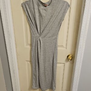 C+D+M Gray Twist Front Sheath Dress